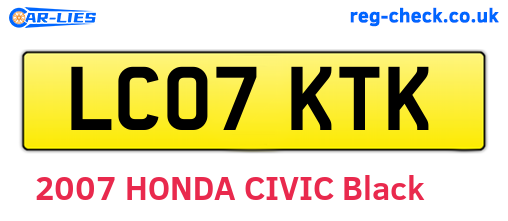 LC07KTK are the vehicle registration plates.