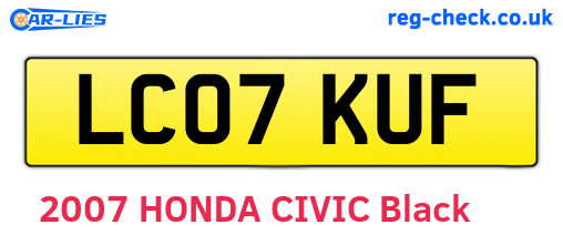LC07KUF are the vehicle registration plates.