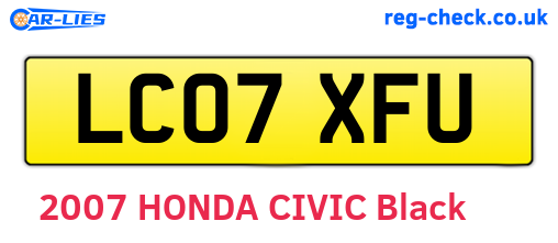 LC07XFU are the vehicle registration plates.