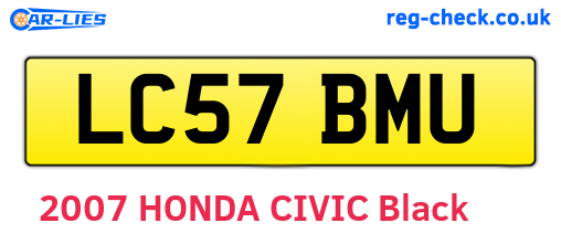 LC57BMU are the vehicle registration plates.