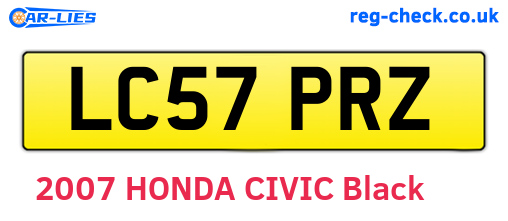 LC57PRZ are the vehicle registration plates.