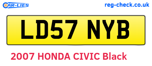 LD57NYB are the vehicle registration plates.