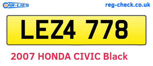 LEZ4778 are the vehicle registration plates.
