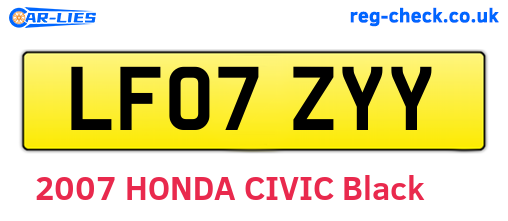 LF07ZYY are the vehicle registration plates.
