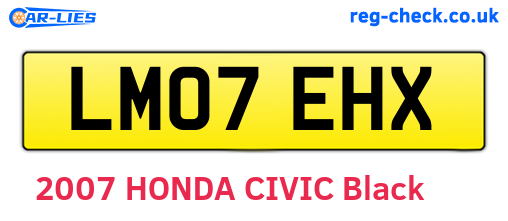 LM07EHX are the vehicle registration plates.