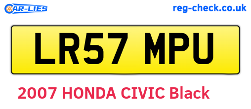 LR57MPU are the vehicle registration plates.