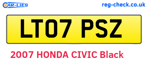 LT07PSZ are the vehicle registration plates.