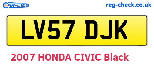 LV57DJK are the vehicle registration plates.