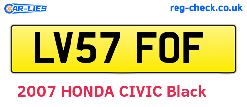 LV57FOF are the vehicle registration plates.