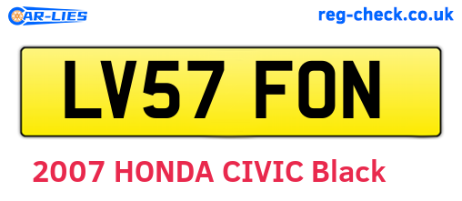 LV57FON are the vehicle registration plates.