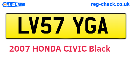 LV57YGA are the vehicle registration plates.