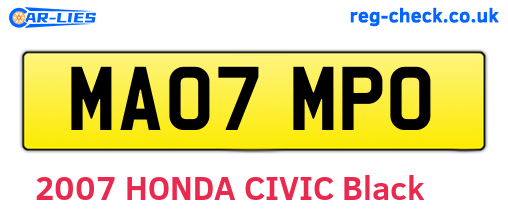 MA07MPO are the vehicle registration plates.