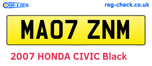 MA07ZNM are the vehicle registration plates.