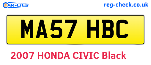 MA57HBC are the vehicle registration plates.
