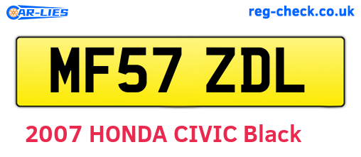 MF57ZDL are the vehicle registration plates.