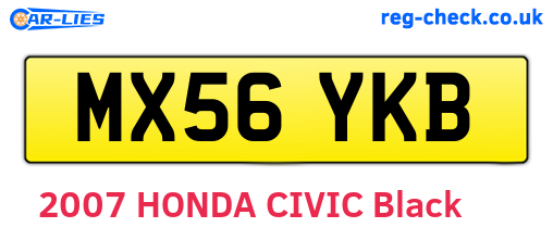 MX56YKB are the vehicle registration plates.