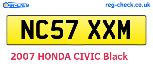 NC57XXM are the vehicle registration plates.