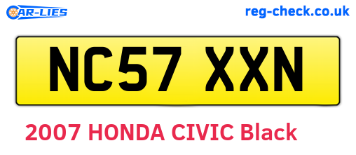 NC57XXN are the vehicle registration plates.
