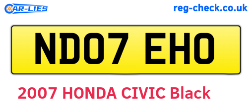 ND07EHO are the vehicle registration plates.