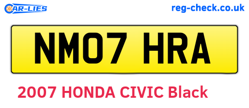 NM07HRA are the vehicle registration plates.