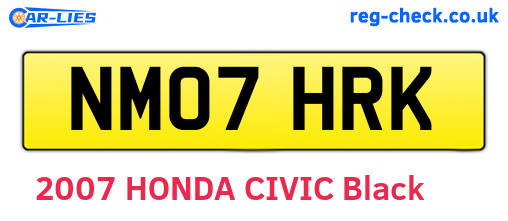 NM07HRK are the vehicle registration plates.