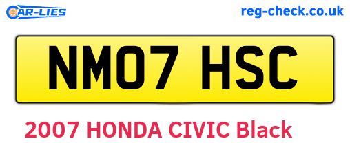 NM07HSC are the vehicle registration plates.