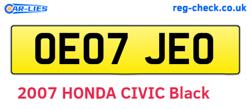 OE07JEO are the vehicle registration plates.
