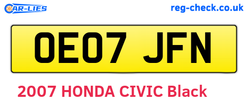 OE07JFN are the vehicle registration plates.
