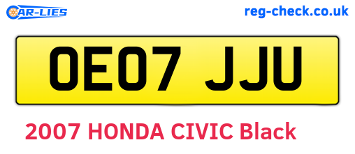 OE07JJU are the vehicle registration plates.