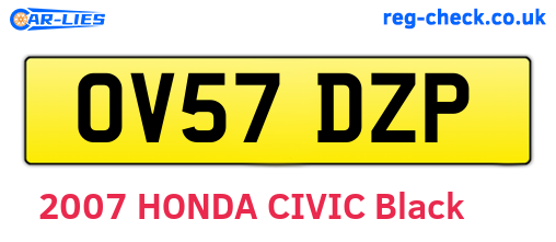 OV57DZP are the vehicle registration plates.