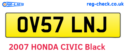 OV57LNJ are the vehicle registration plates.