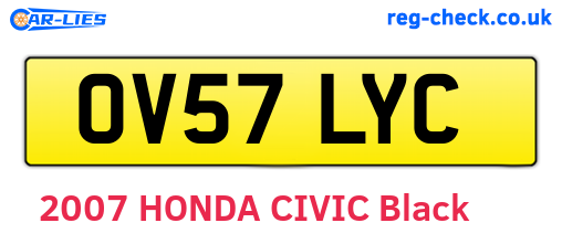 OV57LYC are the vehicle registration plates.