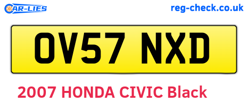 OV57NXD are the vehicle registration plates.