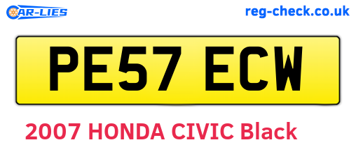 PE57ECW are the vehicle registration plates.