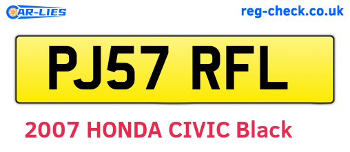 PJ57RFL are the vehicle registration plates.