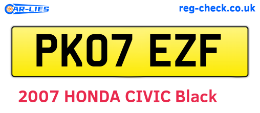 PK07EZF are the vehicle registration plates.