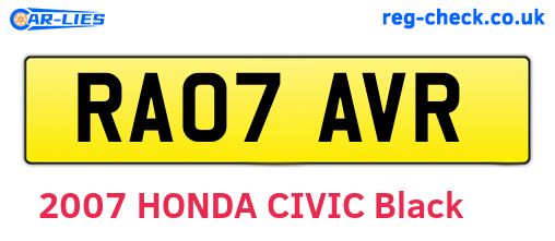 RA07AVR are the vehicle registration plates.