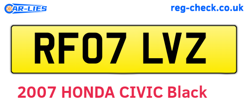 RF07LVZ are the vehicle registration plates.