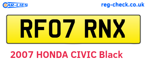 RF07RNX are the vehicle registration plates.
