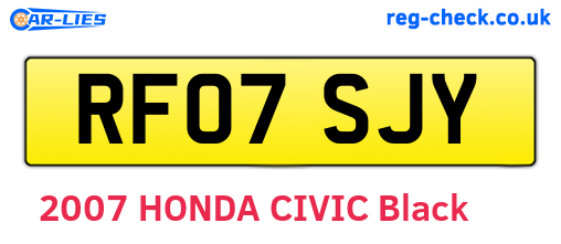 RF07SJY are the vehicle registration plates.
