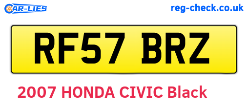 RF57BRZ are the vehicle registration plates.