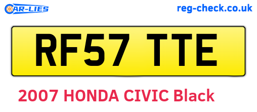 RF57TTE are the vehicle registration plates.