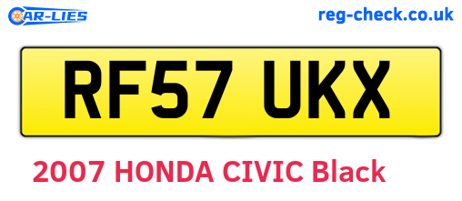 RF57UKX are the vehicle registration plates.