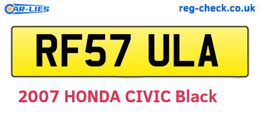 RF57ULA are the vehicle registration plates.
