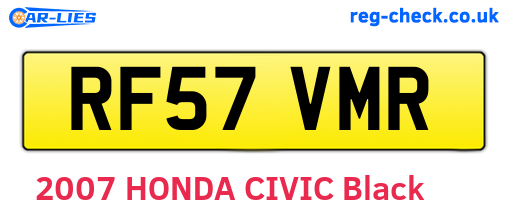 RF57VMR are the vehicle registration plates.