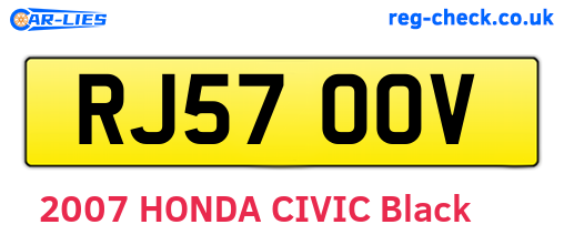 RJ57OOV are the vehicle registration plates.