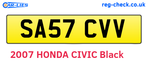 SA57CVV are the vehicle registration plates.