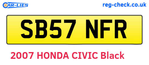 SB57NFR are the vehicle registration plates.