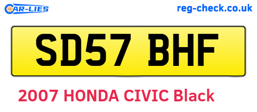 SD57BHF are the vehicle registration plates.