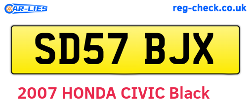 SD57BJX are the vehicle registration plates.